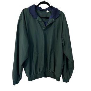 George Strait Men’s 1/4 Button Up Long Sleeve Green & Blue Windbreaker Sz XL GUC